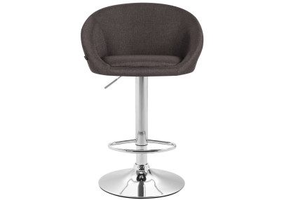 Set di 2 sgabelli da bar Miami V2, tessuto, cromato, grigio scuro