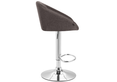 Ensemble de 2 tabourets de bar Miami V2, tissu, chrome, gris foncé