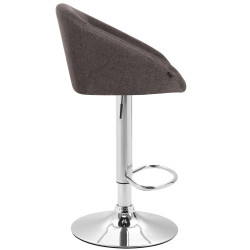 Ensemble de 2 tabourets de bar Miami V2, tissu, chrome, gris foncé