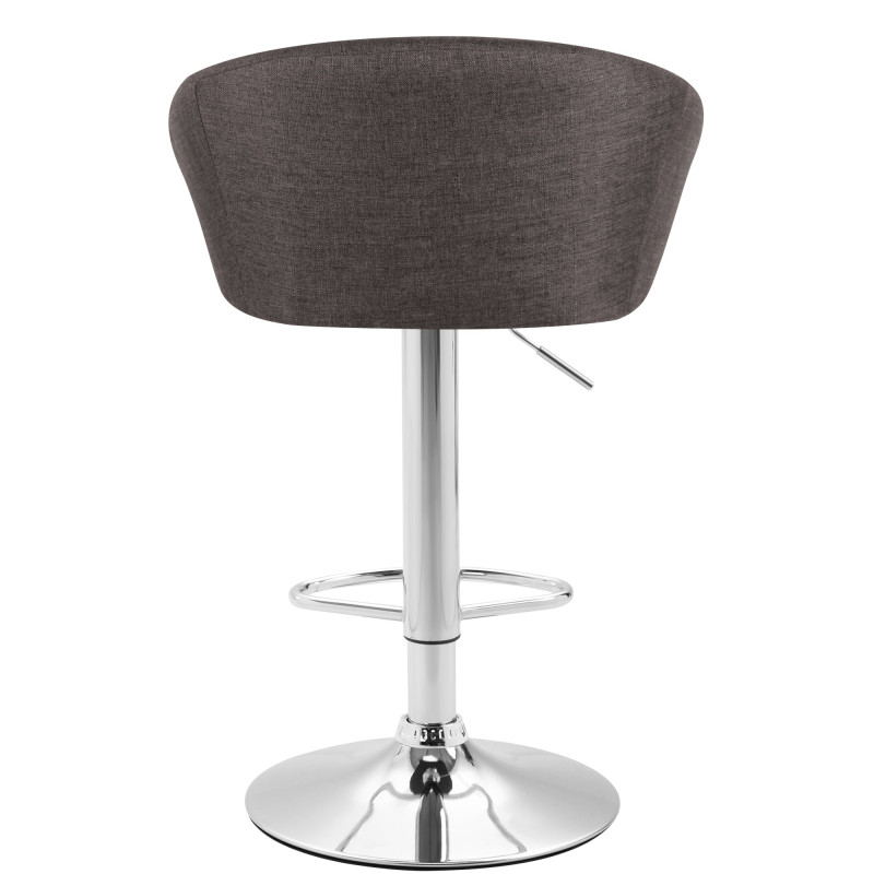 Ensemble de 2 tabourets de bar Miami V2, tissu, chrome, gris foncé