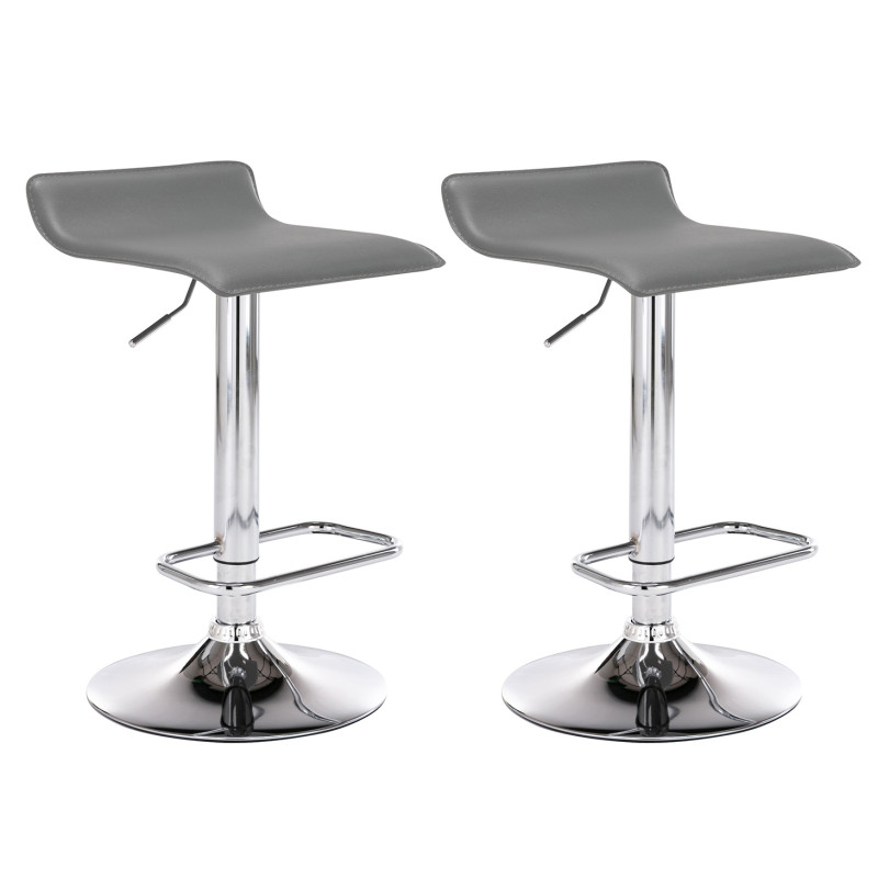 Set di 2 sgabelli da bar Dyn grigio