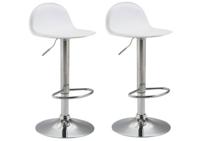 Set di 2 sgabelli da bar Lana V2 cromo bianco
