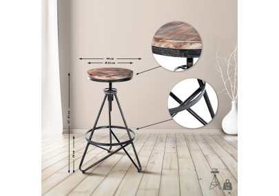 Tabouret de bar argenté Karla