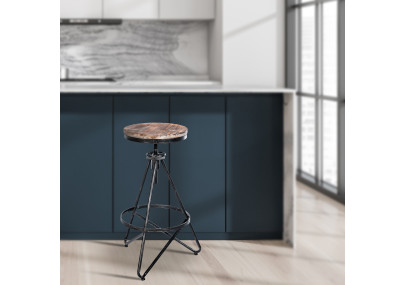 Tabouret de bar argenté Karla