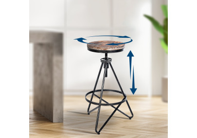 Tabouret de bar argenté Karla