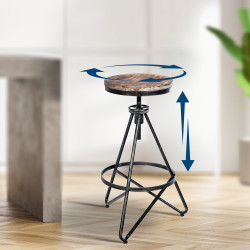 Tabouret de bar argenté Karla