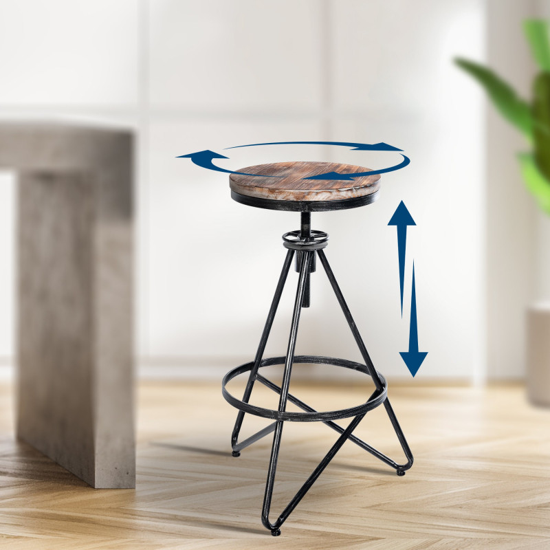 Tabouret de bar argenté Karla