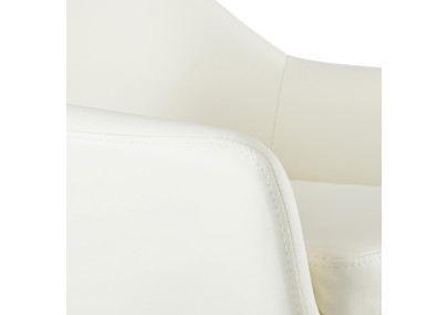 Conjunto de 2 banquetas Grant, em couro sintético, cor creme.