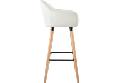 Set di 2 sgabelli da bar Grant, similpelle, crema