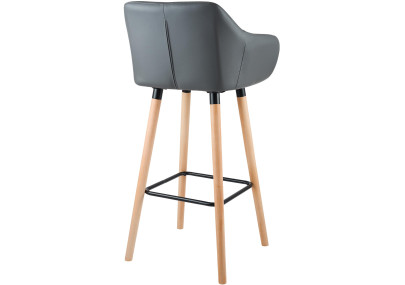 Conjunto de 2 banquetas Grant, em couro sintético, cinza.