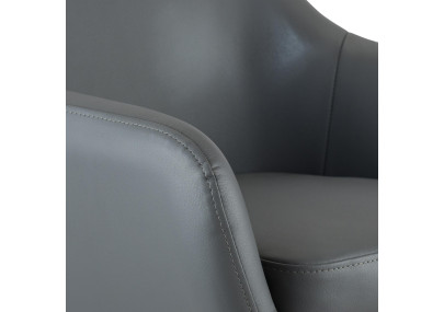 Set di 2 sgabelli da bar Grant, similpelle, grigio