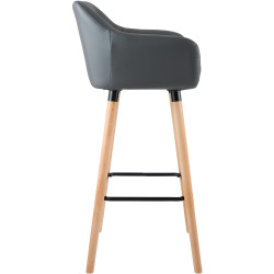 Set di 2 sgabelli da bar Grant, similpelle, grigio