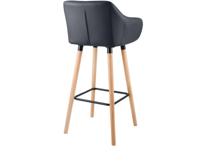 Lot de 2 tabourets de bar Grant en similicuir noir