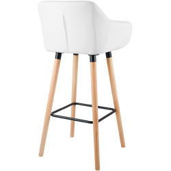 Ensemble de 2 tabourets de bar Grant, similicuir, blanc