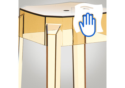 Ensemble de 2 tabourets de bar Fox, ambre transparent