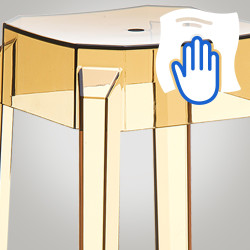 Ensemble de 2 tabourets de bar Fox, ambre transparent