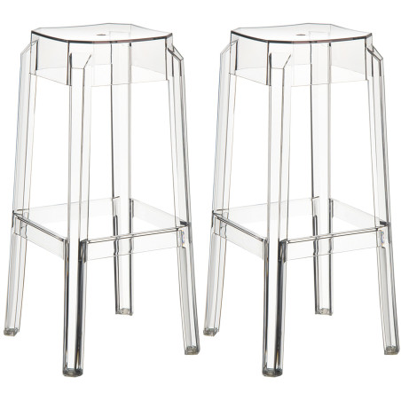 Conjunto de 2 banquetas Fox, transparentes