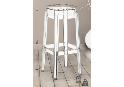 Conjunto de 2 banquetas Fox, transparentes