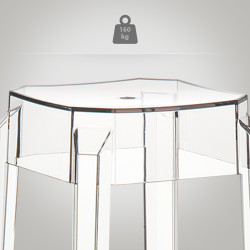 Juego de 2 taburetes de bar Fox, transparentes