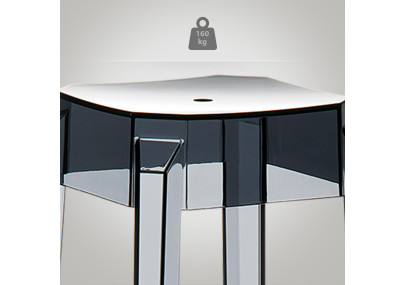 Conjunto de 2 banquetas Fox, pretas transparentes