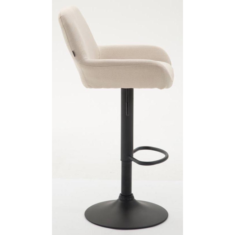 Set di 2 sgabelli da bar Braga, in tessuto, nero e crema