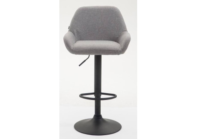 Ensemble de 2 tabourets de bar Braga, en tissu, noir et gris