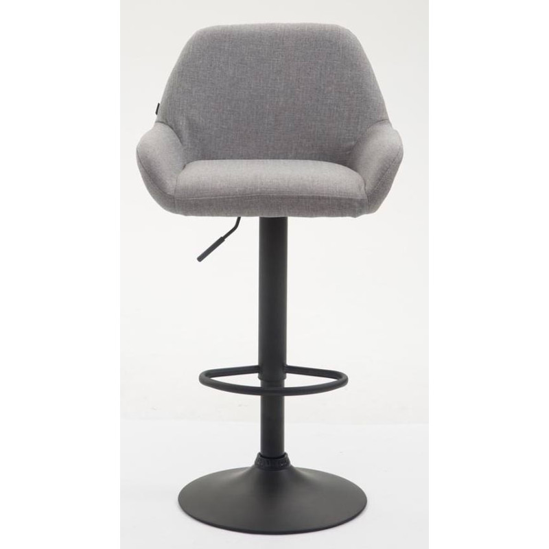 Ensemble de 2 tabourets de bar Braga, en tissu, noir et gris