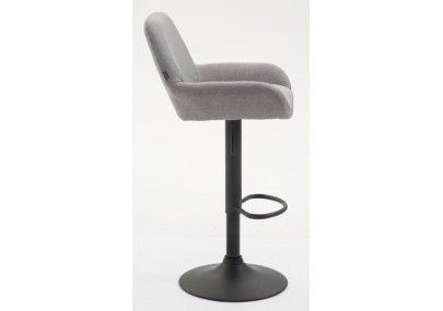 Ensemble de 2 tabourets de bar Braga, en tissu, noir et gris