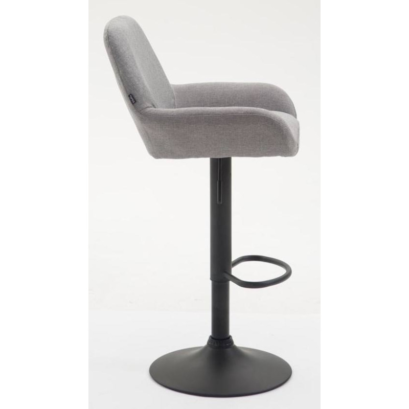 Ensemble de 2 tabourets de bar Braga, en tissu, noir et gris