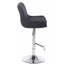 Juego de 2 taburetes de bar Club, imitación piel, cromados, negros