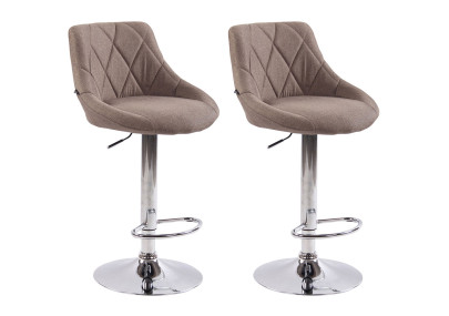 Conjunto de 2 banquetas de bar Lazio em tecido C cor taupe
