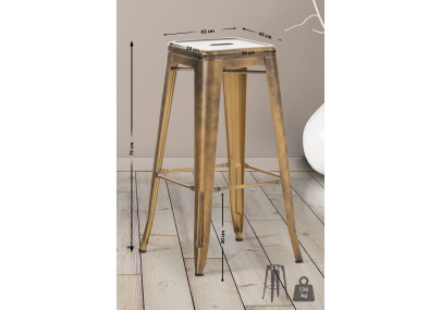 Tabouret de bar Joshua V2 doré