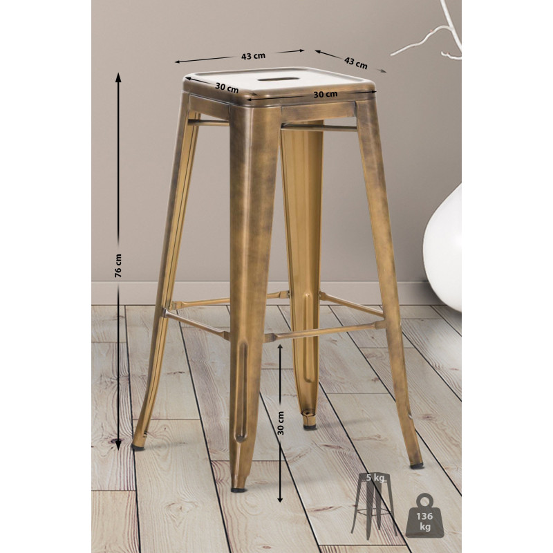 Tabouret de bar Joshua V2 doré