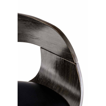 Set di 2 sgabelli da bar Kingston C, similpelle, nero/grigio