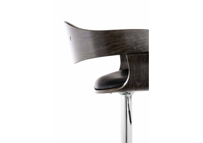 Set di 2 sgabelli da bar Kingston C, similpelle, nero/grigio