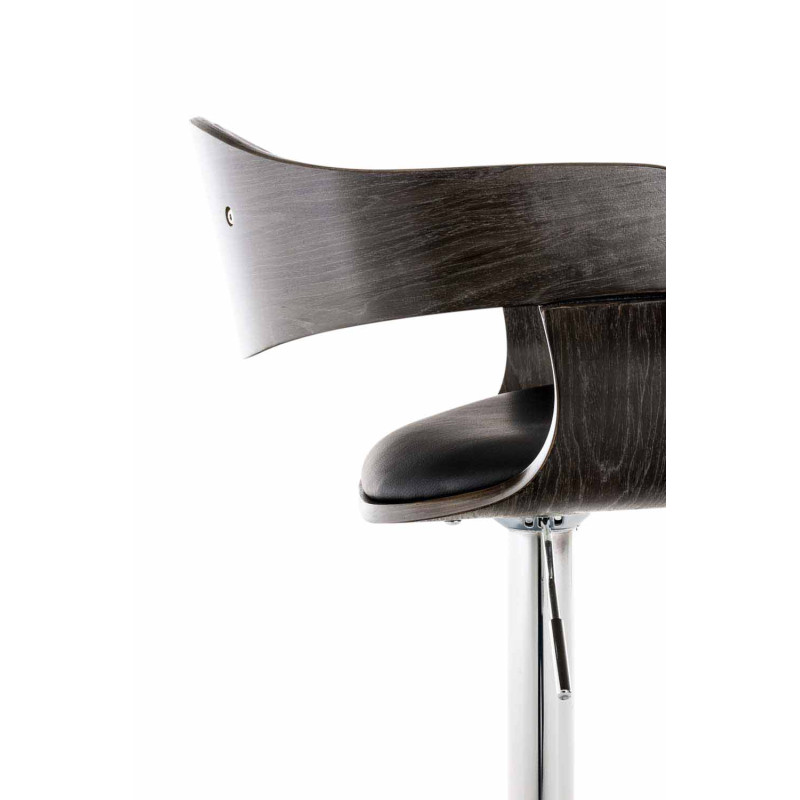 Ensemble de 2 tabourets de bar Kingston C, similicuir, noir/gris