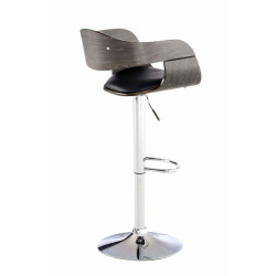 Set di 2 sgabelli da bar Kingston C, similpelle, nero/grigio