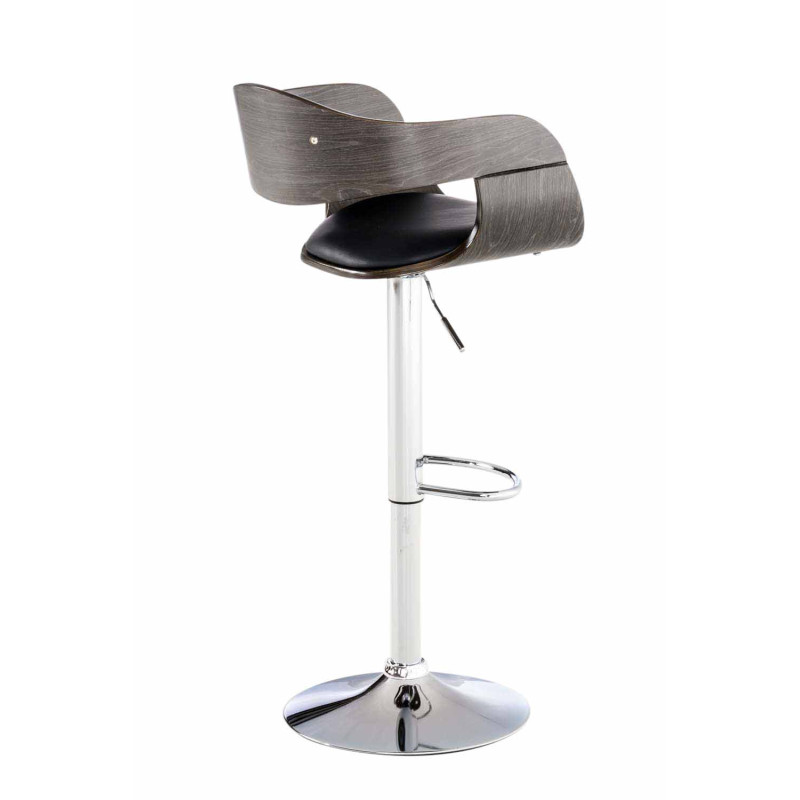 Set di 2 sgabelli da bar Kingston C, similpelle, nero/grigio