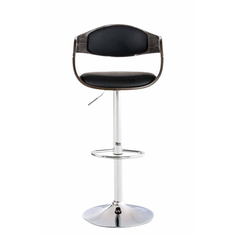 Conjunto de 2 banquetas Kingston C, em couro sintético, preto/cinza.