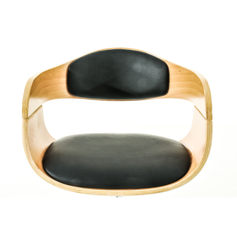 Conjunto de 2 banquetas Kingston C, em couro sintético, cor natural/preta