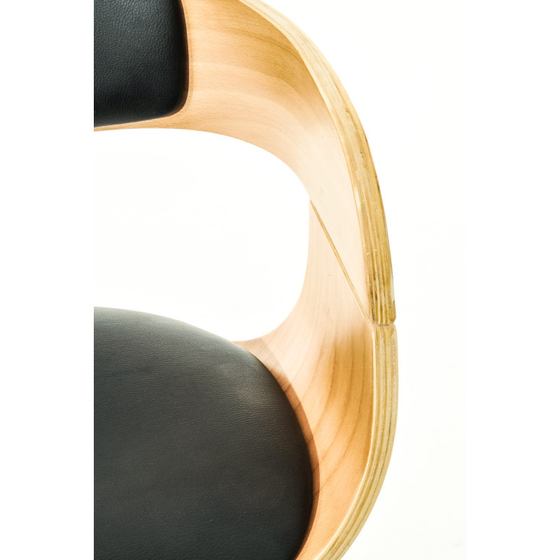 Ensemble de 2 tabourets de bar Kingston C en similicuir naturel/noir