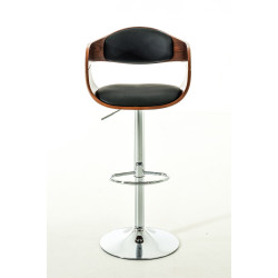 Ensemble de 2 tabourets de bar Kingston C en similicuir noyer/noir