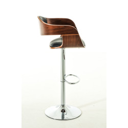 Ensemble de 2 tabourets de bar Kingston C en similicuir noyer/noir