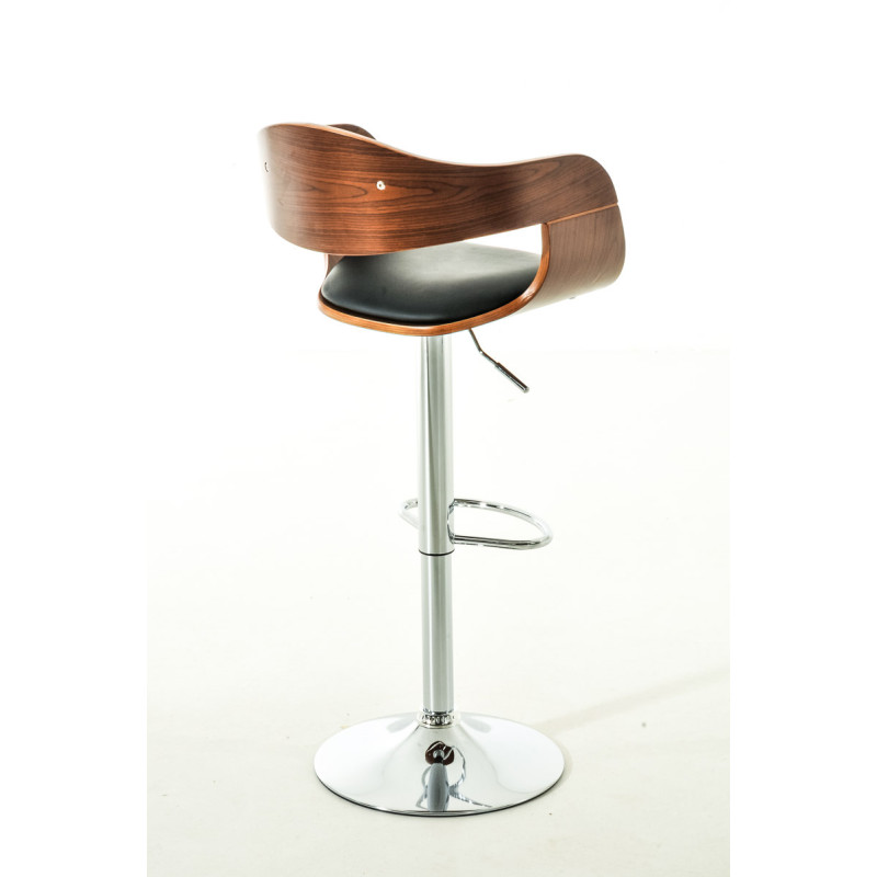 Ensemble de 2 tabourets de bar Kingston C, similicuir, noyer/noir