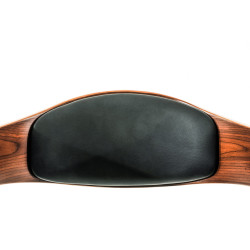 Conjunto de 2 banquetas Kingston C, em couro sintético, cor nogueira/preto