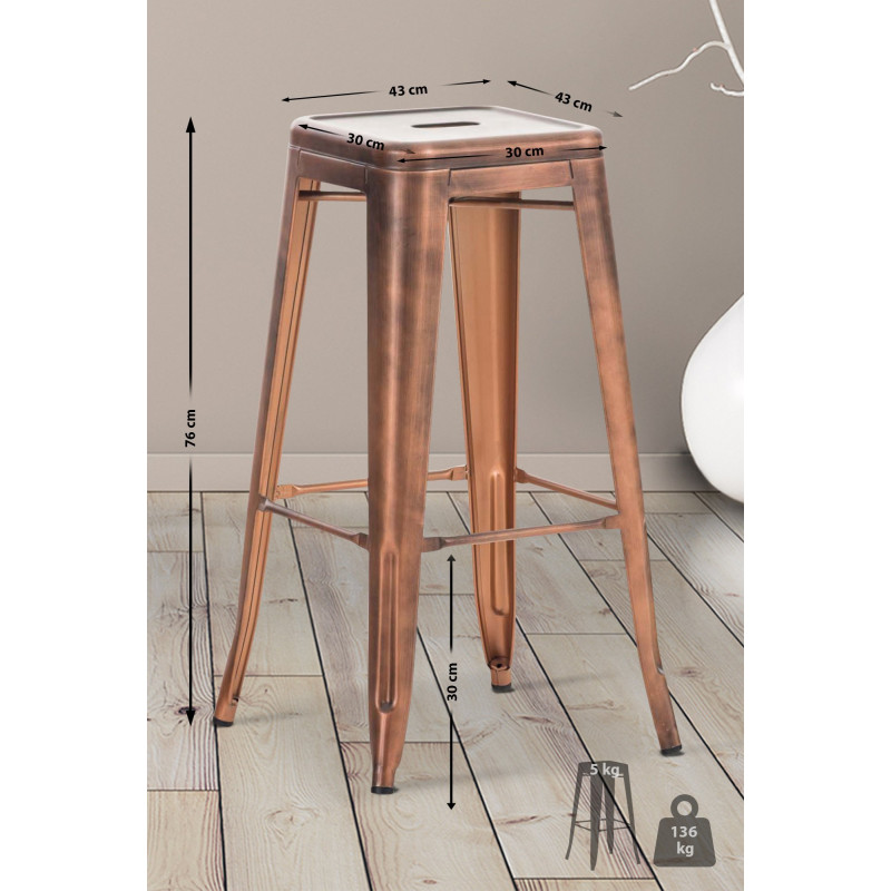 Tabouret de bar Joshua V2 cuivre