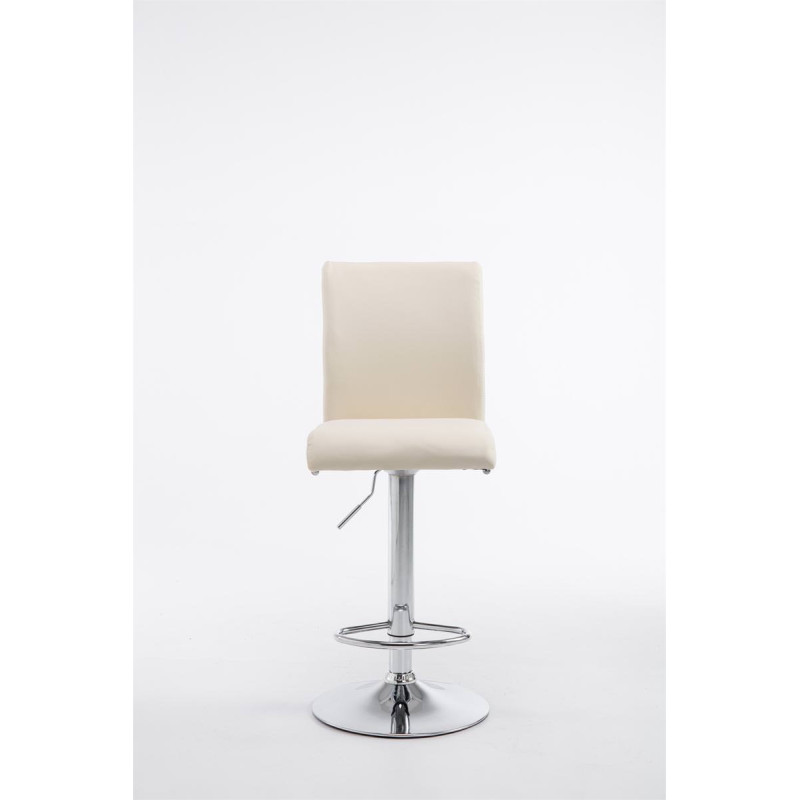 Ensemble de 2 tabourets de bar Cologne, similicuir, chrome crème
