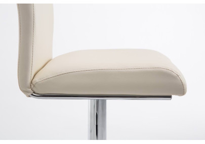 Conjunto de 2 banquetas de bar, cor Cologne, couro sintético, cromado, creme