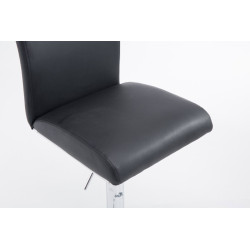 Ensemble de 2 tabourets de bar Cologne, similicuir, chrome, noir