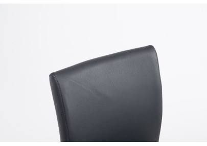 Conjunto de 2 banquetas de bar Cologne, em couro sintético, cromadas, pretas